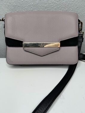kate spade Two-Tone Pebbled Leather Crossbody in Dusty Pink and Black